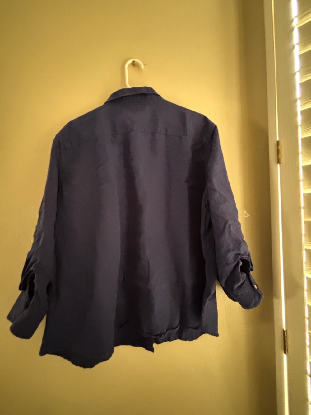 Lauren Ralph Lauren 100% Linen Navy Button-Up Utility Shirt Women’s 3X or XXXL - Picture 2 of 11